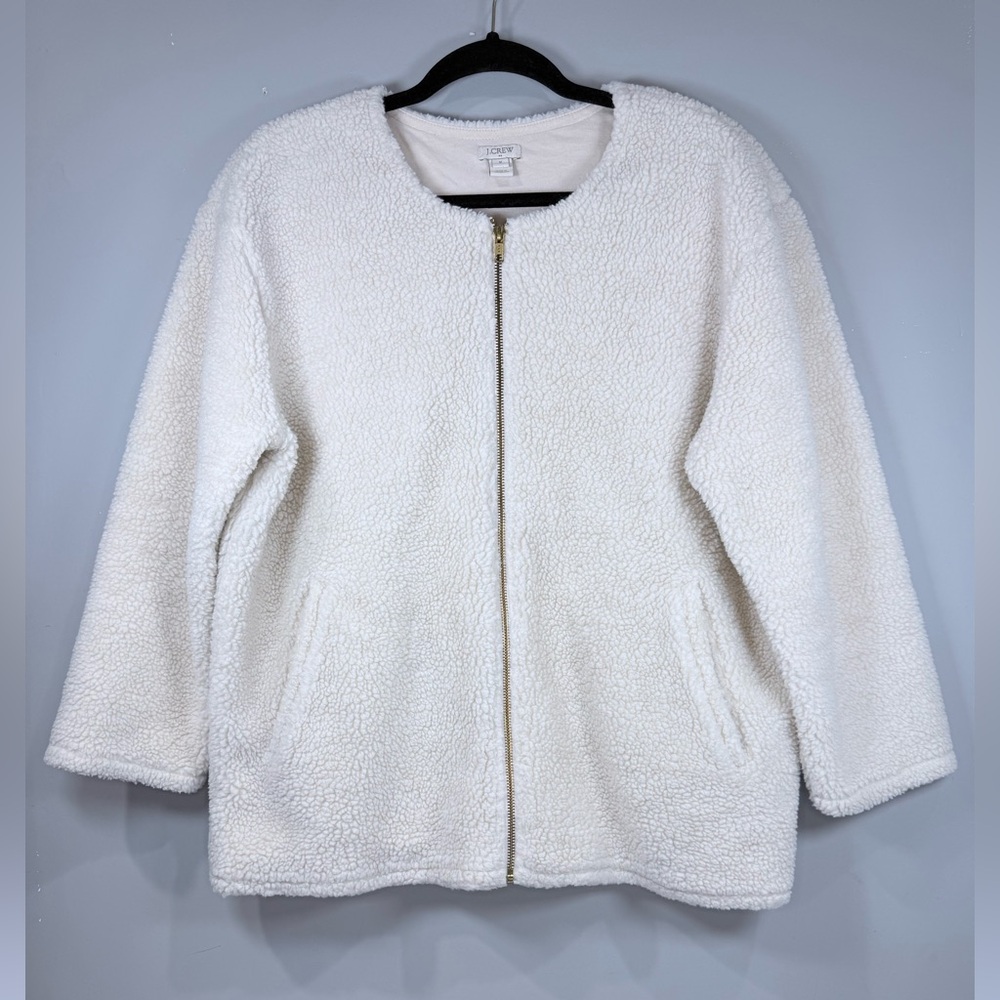 J.Crew Cream Sherpa Teddy Bear Jacket H4011 – Medium, EUC